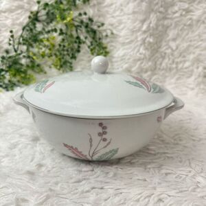 Porzellanfabrik Arzberg Lidded Porcelain Casserole Dish Floral Print Germany New